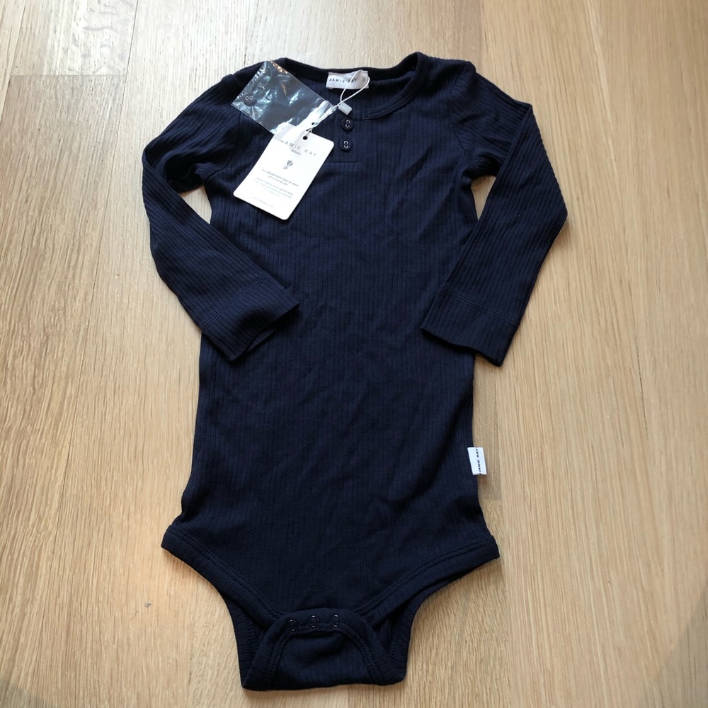 Jamie Kay navy modal Henley onsie